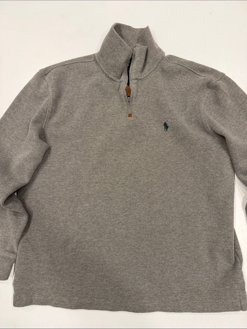 Polo by Ralph Lauren Gray Half-Zip Sweater with Embroidered Polo Pony